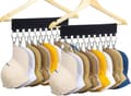 Miniatyrbillede 1 af 5: Hat Organizer til baseballkasketter, hatteholder til skab med 10 store holderclips, tilbehør (2-pak) sort