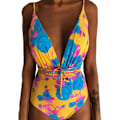 Miniatyrbillede 1 af 11: Kvinder V-hals Udskåret Bikini Multi-Way Bandage Monokini Boho Blomster Badedragt 8 L