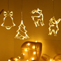 Miniatyrbild 5 av 5: 5st led julljusslinga, fönster sugkopp ljuskrona Santa Claus