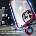 Miniatyrbild 4 av 8: Miracase Glass Series Designad för iPhone 14 Pro Max Case 6,7 tum, [2023 Upgrade] Bumper Case med inbyggd 9H härdat glas Scr Wine Red
