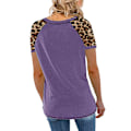 Pikkukuva 3 / 3: Printtikuvioitu naisten lyhythihainen toppi pyöreällä pääntiellä Purple,XL