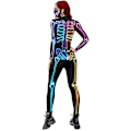 Miniatyrbillede 3 af 5: Exig skeletdragt til kvinder til Halloween skeletbody S