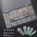 Miniatyrbild 4 av 11: Oregelbundna Rhinestones Flatback Nail Jewels 3D-dekorationer Diamantliknande stenar Gems Set för Nail Art DIY Flat Strass 13