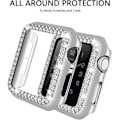 Miniatyrbild 2 av 5: För Apple Watch Case 44mm Series 6/5/4 SE Bling Rhinestone Apple Watch Case Bumper Frame Case för iWatch Series 44mm Silver