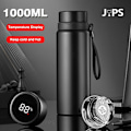 Miniatyrbild 2 av 5: 1000 ml smart termosflaska hålla kall och varm flaska temperaturdisplay intelligent termos för vatten te kaffe vakuumflaskor 1000ml black