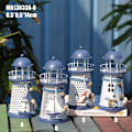 Miniatyrbild 8 av 8: Mediterranean Tower Candle Lighthouse Iron Candlestick home Met Random style 3