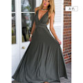 Miniatyrbild 1 av 6: Flera slitage-rep Cross Backless exig Bandage One-Piece Klänning Lång Klänning Gray S