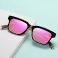 Miniatyrbillede 4 af 5: Universal Unisex Firkantede Anti Uv-briller Uv400 Klare Sommerbriller Kørebriller Qinhai Black Gray