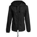 Miniatyrbild 3 av 5: Dam lättviktsregnkappa Utomhus Bärbar Vattentät Hoodie Dragkedja Regnjacka För S C