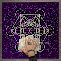 Miniatyrbild 11 av 11: Metatrone's Cub Crystal Grid Altare Tarotduk Duk Sammet Astrologi Tarot Spådomskort Bordsduk Gobeläng 60*60cm