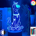 Miniatyrbild 5 av 6: Söt Scooby Doo 3D LED färgglad nattljus Touch/Remote Con