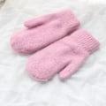 Miniatyrbild 5 av 6: 1 par Dam Vinter Håll Varm Plysch Handskar Elasticitet Mjuka Helfingrar Vantar pink one size