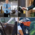 Tre delar svart oval ryggklämma nylon dragsko teleskopisk nyckel