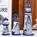 Miniatyrbild 4 av 8: Mediterranean Tower Candle Lighthouse Iron Candlestick home Met Random style 3