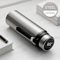 Miniatyrbild 1 av 5: 1000 ml smart termosflaska hålla kall och varm flaska temperaturdisplay intelligent termos för vatten te kaffe vakuumflaskor 1000ml silver