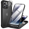 Miniatyrbild 1 av 8: Miracase Glass Series Designad för iPhone 14 Pro Max Case 6,7 tum, [2023 Upgrade] Bumper Case med inbyggd 9H härdat glas Scr Matte Black