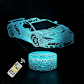 Miniatyrbild 1 av 6: Bil 3D Night Light Bilar för pojkar Barn 3D Lamp Lights Xmas Gi