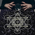 Miniatyrbild 6 av 11: Metatrone's Cub Crystal Grid Altare Tarotduk Duk Sammet Astrologi Tarot Spådomskort Bordsduk Gobeläng 60*60cm