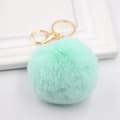 Aqua Fluffy Nøglering, Blød Plys Charme Ring Nøglering, Faux Pels Ba