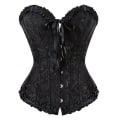 Miniatyrbilde 2 av 5: Sexy kvinner Bustier Korsett Blomstrete snøring Korsett Topp benet waist trainer Undertøy Overbust Korsetter Body Shaper Plus Size, brun 6XL