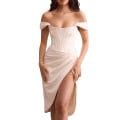 Miniatyrbild 1 av 4: Dam Wrap V-hals långärmad Bodycon Ruched Cocktail Party L