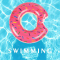 Miniatyrbild 4 av 7: Donut Pool Floats Uppblåsbara Donut Raft Ringar för vuxna Simbassängfest Strawberry 120cm