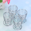 Miniatyrbilde 2 av 5: 4 stk. eggeglass i rustfritt stål, mini fjærtråd, eggeholder, oppbevaring for kokte egg, stativ for hjemmet (sølv) silvery