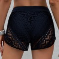 Miniatyrbillede 3 af 6: Badeshorts til kvinder med høj talje Blondebadedragt Badebukser, Sort, XXL