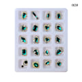 Miniatyrbild 1 av 11: 0st 3D Legering Nail Art Hantverk Strass Berlocker Glänsande platt rygg Nagel Kristall Gems Set Manikyr Nailsmycken Diamanter 2