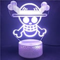 Miniatyrbild 1 av 7: One Piece Luffy 3D Illusion Night Light Lamp Smart Touch, RG