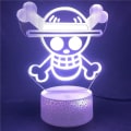 Miniatyrbillede 1 af 7: One Piece Luffy 3D Illusion Natlampe Smart Touch, RG