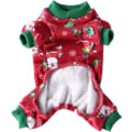 Miniatyrbilde 5 av 6: Julemønster genser Pyjamas for små og mellomstore hunder, juleklær Nyttår Jumpsuit for hund Coral Fleece gensere Varm kappe SDZ110 S