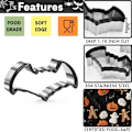 Miniatyrbild 2 av 5: Halloween Cookie Cutter - 3 delar fladdermusform i rostfritt stål