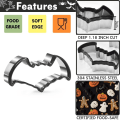Miniatyrbilde 2 av 5: Halloween Kakeutstikker - 3 deler flaggermusform i rustfritt stål