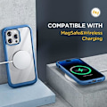Miniatyrbild 6 av 8: Miracase Glass Series Designad för iPhone 14 Pro Max Case 6,7 tum, [2023 Upgrade] Bumper Case med inbyggd 9H härdat glas Scr Capri Blue