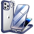 Miniatyrbild 1 av 8: Miracase Glass Series Designad för iPhone 14 Pro Max Case 6,7 tum, [2023 Upgrade] Bumper Case med inbyggd 9H härdat glas Scr Gem Blue