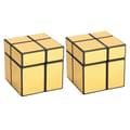 2 st Magic Second Order Cube Golden Mirror Puzzle Pedagogiska Leksaker för Barn och Vuxna