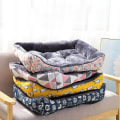 Miniatyrbilde 2 av 5: Kjæledyrshund seng sofa matter kjæledyrprodukter chiens dyretilbehør hunder kurv Yellow L