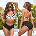 Miniatyrbillede 2 af 11: Grimme Dame Badedragt Sexet String-Bikini Badedragt Wrap Slim-Fit Badedragt 2 Dele Badetøj til Kvinder Polka dots M