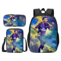 Miniatyrbild 1 av 5: 3st/ set fotboll superstar Mbappe ryggsäck student skolväska -1 Y2 Backpack + Satchel