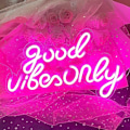 Miniatyrbild 5 av 5: 1st Good Vibes Only Neonskylt Rosa USB LED-ordljusskylt Neon S