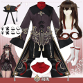 Miniatyrbild 3 av 5: Snabb leverans Genshin Impact Hutao kostym Hu Tao kinesisk stil Uniformspel Halloween kostymer för kvinnor vuxen peruk Brown shoes L