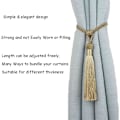 Miniatyrbild 3 av 5: Gardinbindare Handgjorda rep Tofs Tie Backs Par Liner Tiebacks för hem dekorativa draperier Set om 4 (guld, 4)