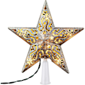 Miniatyrbilde 1 av 5: Christmas Star Tree Topper Opplyst 8 hullete 3d Pentagram Innebygde 10 lamper Sølvbelagt Star Treetop Plug