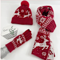 Miniatyrbild 2 av 4: 3 st Hatt Halsduk Handske Vinter Jul Varmare Halsdukar Stickade mössor Älgmönster Halsduk Kvinnor Män Tjocka Mjuk Halsduk Set Unisex