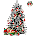 Miniatyrbillede 3 af 5: Vinduespanel Dekor Trævedhæng Harpiks Sjovt Juletræspynt Julemand Julevedhæng (2 stk, Rød)