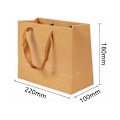 Miniatyrbillede 2 af 5: 10 stk. Brun Kraftpapir Småposer Gaveposer i stof med håndtag til fødselsdagsbryllupper, teselskaber og fejringer 22×18×10cm - DKSFJKL