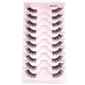 Miniatyrbild 11 av 11: Halvfransar Naturligt utseende Wispy Cat-Eye Fransar 3D lösögonfransar Fluffiga-Mjuka 10 Par syntetiska fibrer falska fransar set 2