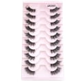 Miniatyrbild 11 av 11: Halvfransar Naturligt utseende Wispy Cat-Eye Fransar 3D lösögonfransar Fluffiga-Mjuka 10 Par syntetiska fibrer falska fransar set 4