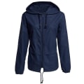 Miniatyrbild 1 av 5: Dam lättviktsregnkappa Utomhus Bärbar Vattentät Hoodie Dragkedja Regnjacka För XL C
